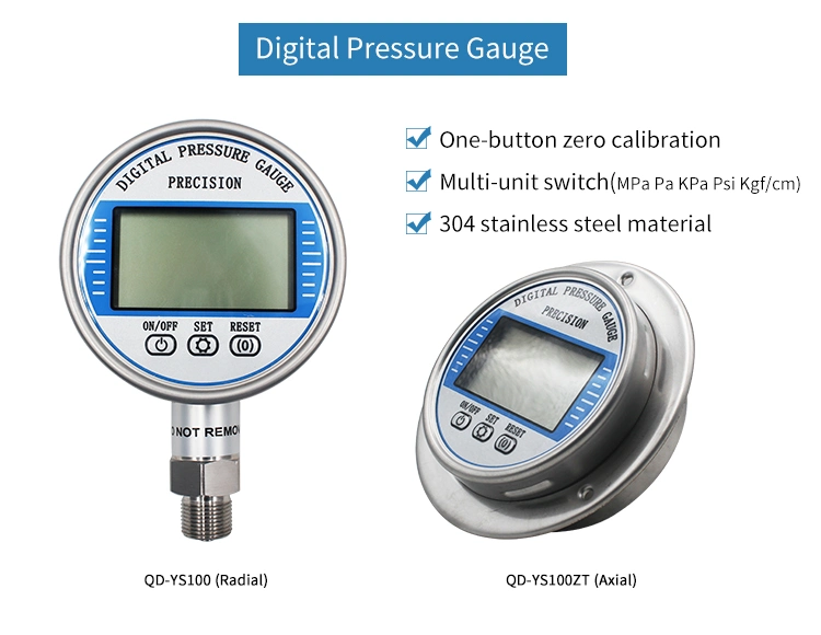 Price 304 Stainless Steel Oil Gas Water High Pressure 60bar 100bar 200bar 300bar Pressure Gauge for Sale