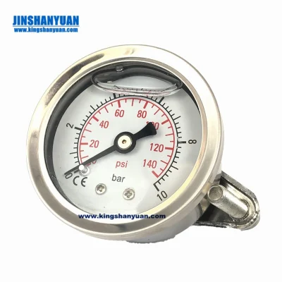 100mm Back Connection Bouden Tube Liquid Filled Pressure Gauge